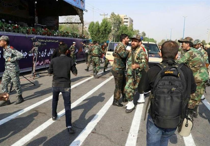 A general view of the attack during the military parade in Ahvaz, Iran September 22, 2018. Tasnim News Agency/via REUTERS