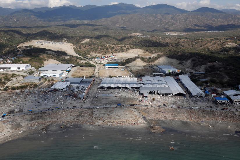 An aerial view of the destruction caused by an earthquake and tsunami near Palu, Indonesia Oct 4. REUTERS
