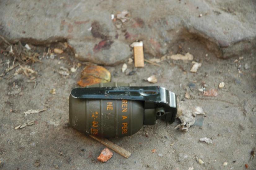 This file photo shows an unexploded Arges grenade on Bangabandhu Avenue after the attack on an Awami League rally in Dhaka on August 21, 2004.