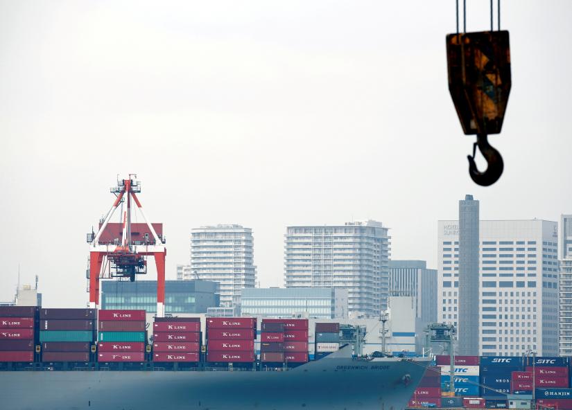 A cargo ship at an industrial port in Tokyo. REUTERS/file photo