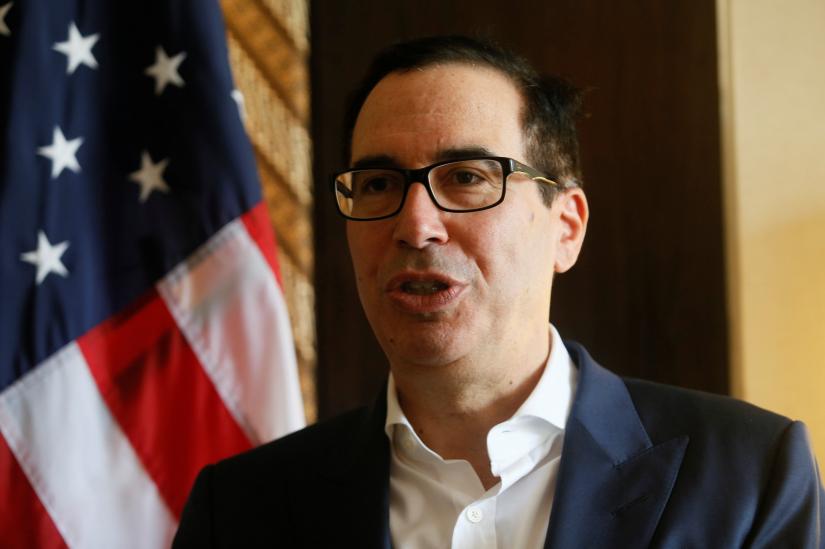 United States Secretary of the Treasury Steven Mnuchin speaks during an interview with Reuters at the International Monetary Fund - World Bank Annual Meeting 2018 in Nusa Dua, Bali, Indonesia, October 12, 2018. REUTERS