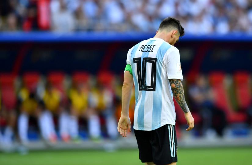 FILE PHOTO: Soccer Football - World Cup - Round of 16 - France vs Argentina - Kazan Arena, Kazan, Russia - June 30, 2018  Argentina`s Lionel Messi looks dejected    REUTERS