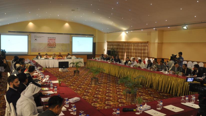 Diplomatic corps of different missions in Dhaka join a briefing organised by ruling Awami League at Dhaka’s Lakeshore Hotel on Monday (Oct 15).