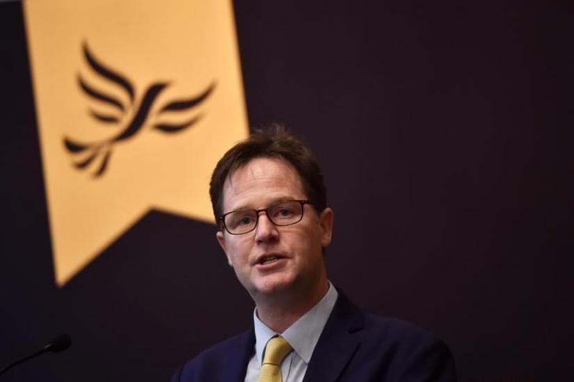 Formal Liberal Democrat leader Nick Clegg speaks at a campaign event in London, Britain, May 2 2017. REUTERS