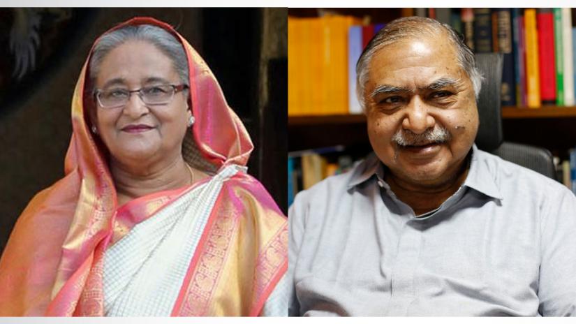 Combination of file photos shows Prime Minister and Awami League Sheikh Hasina (left) and Jatiya Oikya Front leader and Gano Forum President Dr Kamal Hossain.