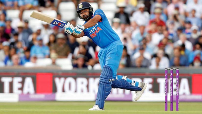 India’s Rohit Sharma plays a shot and is caught out by England`s Mark Wood at Emerald Headingley, Headingley, Britain on Jul 17, 2018. REUTERS/File Photo