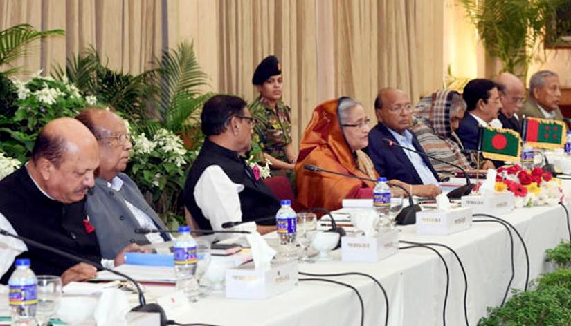 Prime Minister and Awami League President Sheikh Hasina is leading a 23-member delegation of the 14-Party alliance to the talks with the 25 parties. BSS