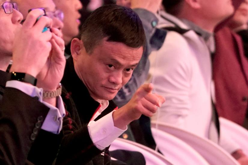 Alibaba Group co-founder and Executive Chairman Jack Ma gestures during Alibaba Group`s 11.11 Singles` Day global shopping festival in Shanghai, China, November 11, 2018. REUTERS