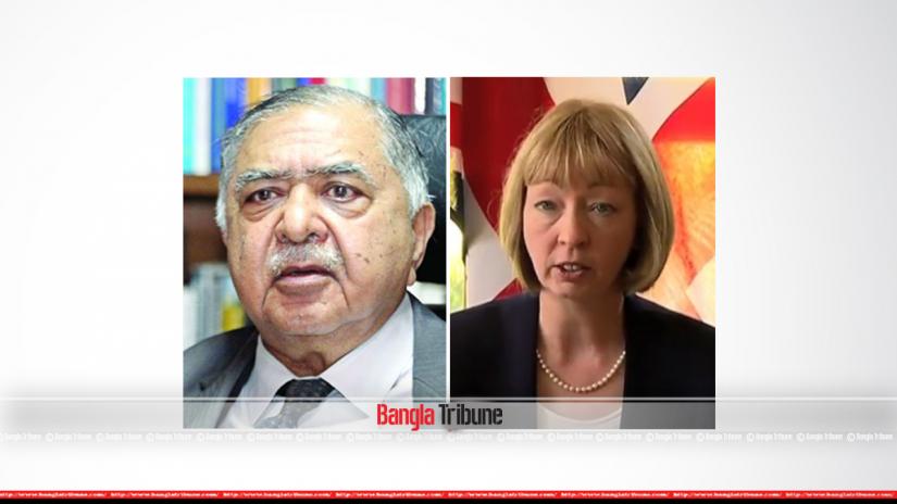 Combination of file photo shows Dr Kamal Hossain and British High Commissioner Alison Blake.