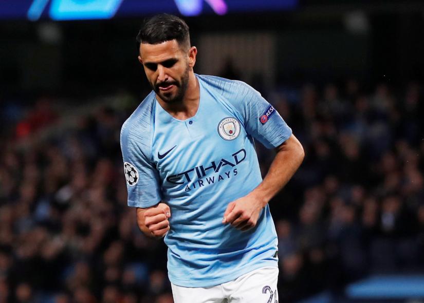 Champions League - Group Stage - Group F - Manchester City v Shakhtar Donetsk - Etihad Stadium, Manchester, Britain - November 7, 2018 Manchester City's Riyad Mahrez celebrates scoring their fifth goal Action Images via Reuters
