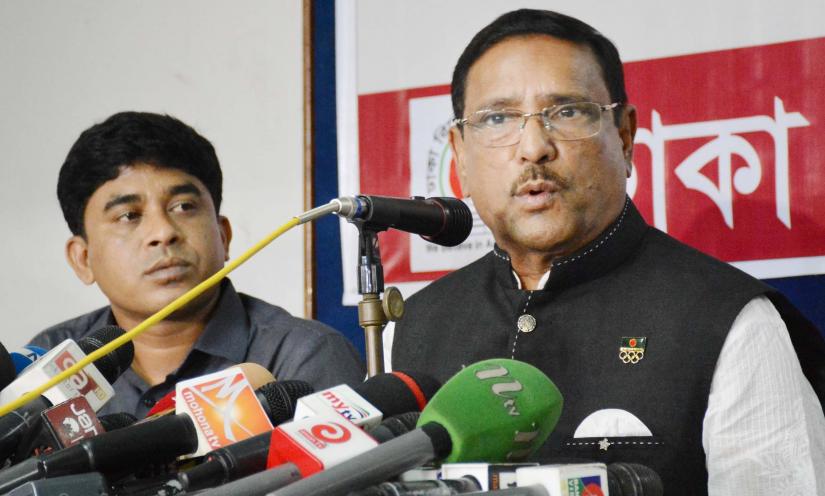 Awami League General Secretary Obaidul Quader speaks at a programme in Dhaka. FILE PHOTO