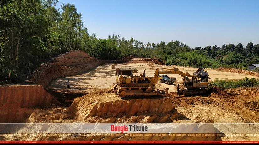 Bandarban hill cutting despite landslide threats.