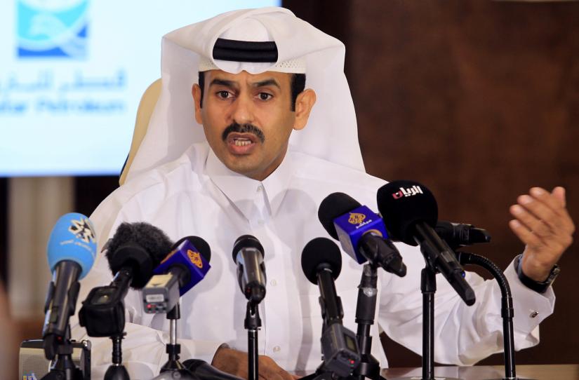 Saad al-Kaabi, chief executive of Qatar Petroleum, gestures as he speaks to reporters in Doha, Qatar, July 4, 2017. REUTERS FILE PHOTO