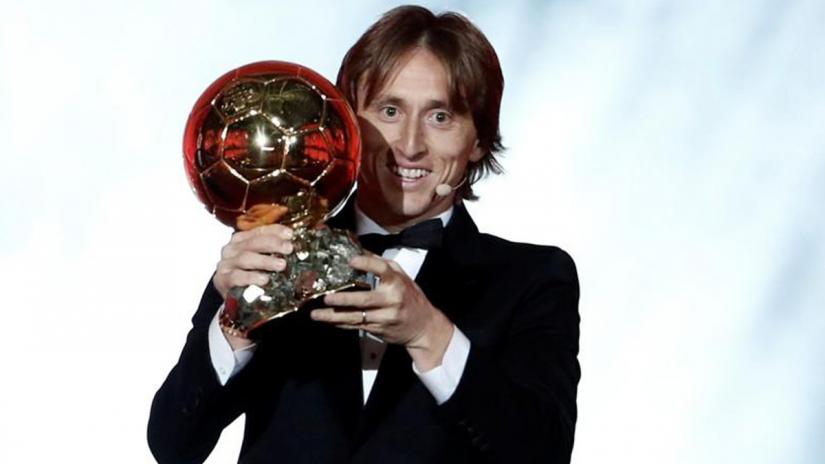 Real Madrid`s Luka Modric with the Ballon d`Or award at The Grand Palais, Paris, France on Dec 3, 2018. REUTERS