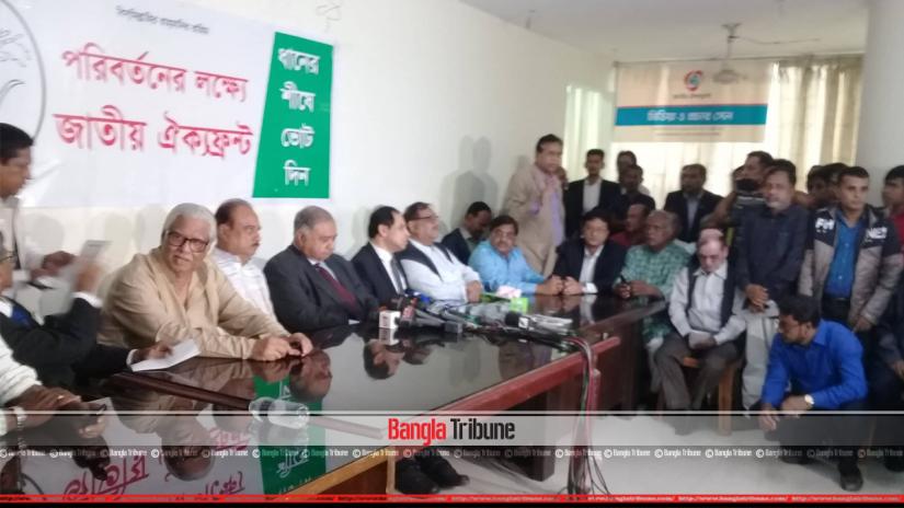 “There will be one manifesto from Oikya Front and BNP,” Dr Kamal Hossain told the media on Wednesday (Dec 5)