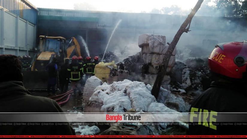 Fire catches cotton factory in Habiganj.