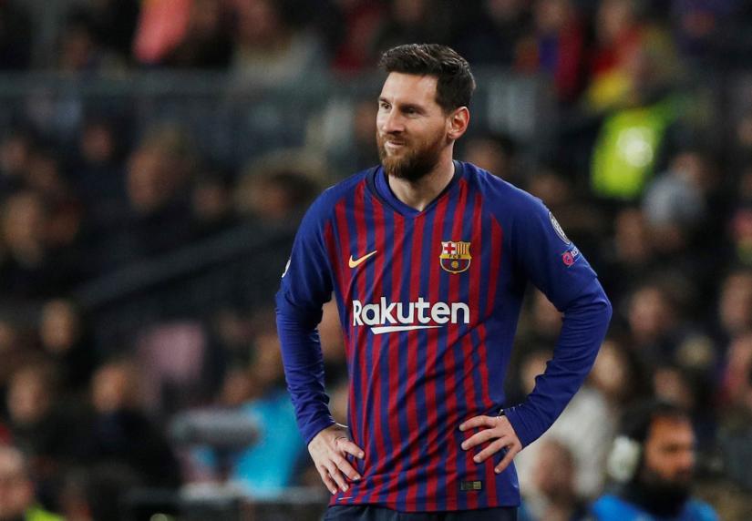 FC Barcelona Leonel Messi reacts during the match against Tottenham Hotspur at Camp Nou, Barcelona, Spain on Dec 11, 2018. REUTERS