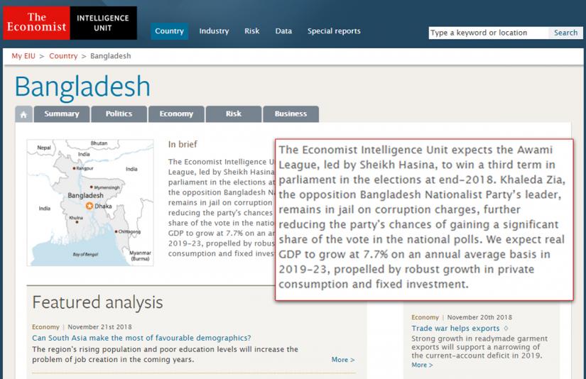 Economist Intelligence Unit is the research and analysis division of the Economist Group.