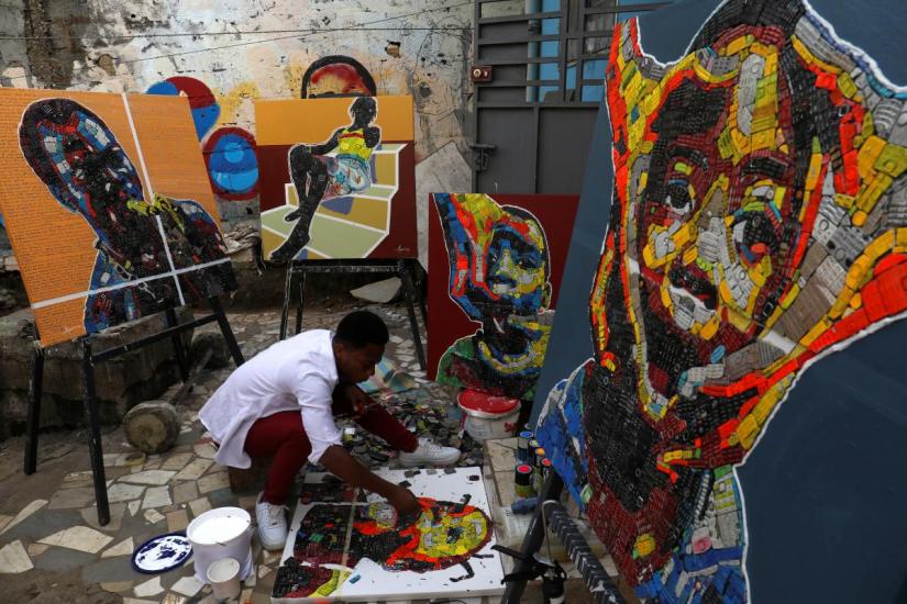 Ivory Coast painter gives new life to e-waste. REUTERS