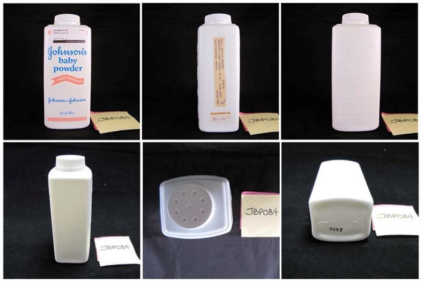 A combination of handout photographs used in a report analyzing a sample of Johnson`s Baby Powder from 1978, entered in court as a plaintiff`s exhibit in a case against Johnson&Johnson, is pictured in this undated handout photo obtained by Reuters November 9, 2018. Handout via REUTERS/FILE PHOTO