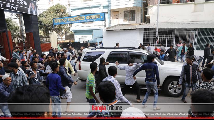 Attack on Dr Kamal Hossain`s motorcade on Friday (Dec 14).