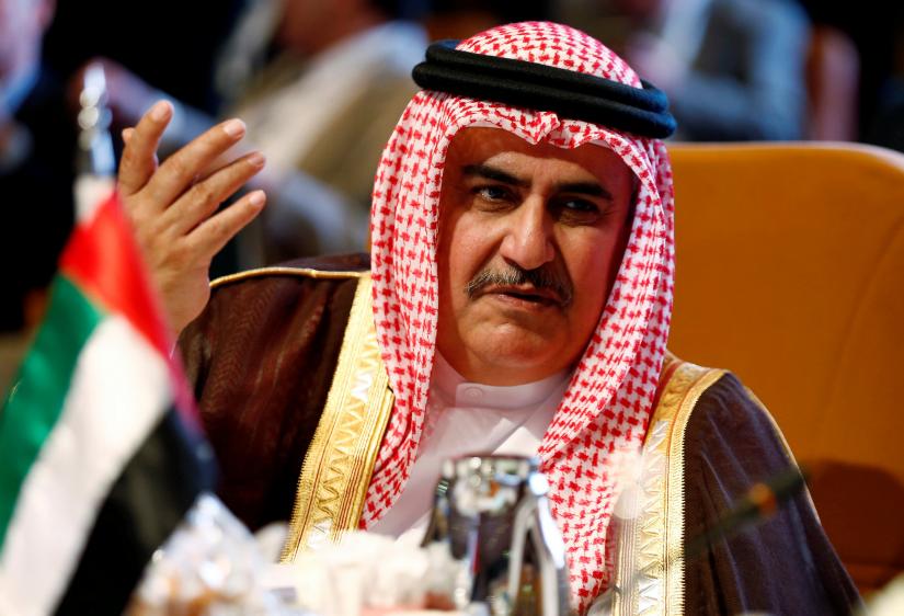 Bahrain`s Foreign Minister Khalid bin Ahmed Al Khalifa attends the Arab Foreign meeting in Riyadh, Saudi Arabia April 12, 2018. REUTERS/file photo