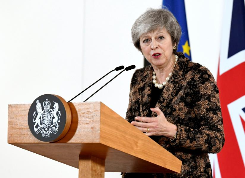 British Prime Minister Theresa May attends a news conference after a European Union leaders summit in Brussels, Belgium December 14, 2018. REUTERS