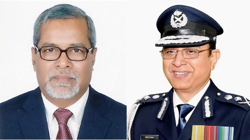 Combination of file photos shows Chief Election Commissioner KM Nurul Huda (left) and Inspector General of Police (IGP) Md Javed Patwary.