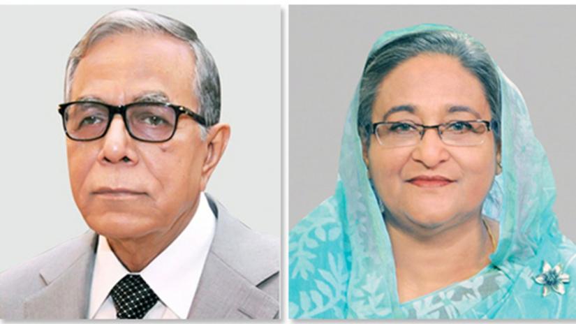 Combination of file photos shows President M Abdul Hamid (left) and Prime Minister Sheikh Hasina.