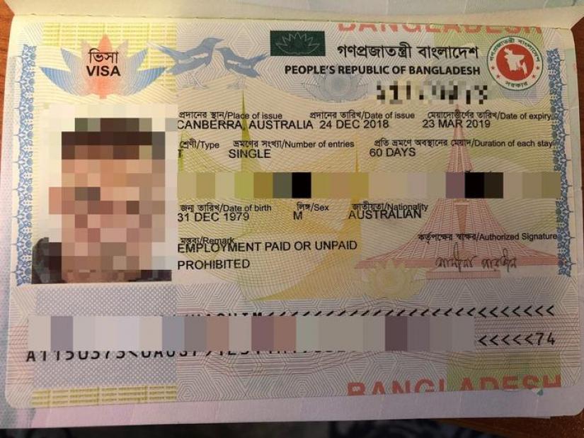 Newer machine-readable visa issued by Bangladesh High Commission, Canberra. PHOTO/SBS Bangla