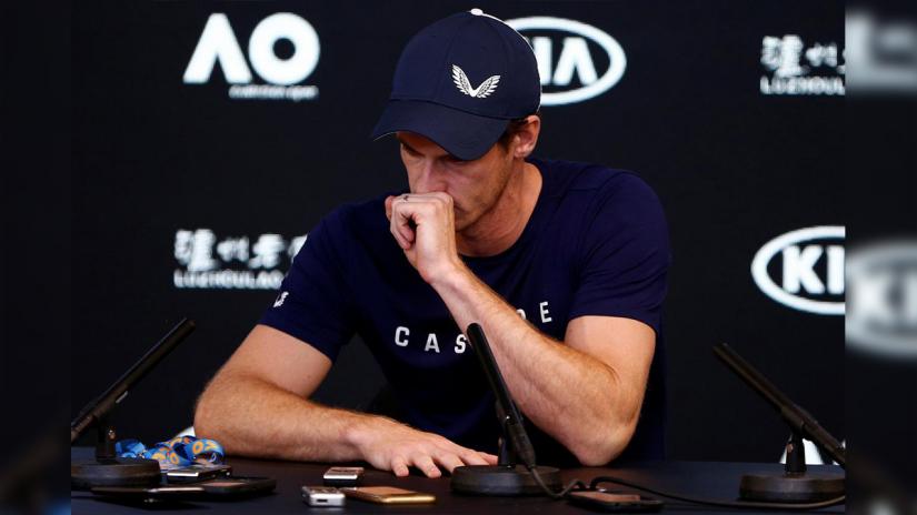 Andy Murray of England speaks to the media during a press conference at the Australian Open in Melbourne, Australia, January 11, 2019. AAP Image/via REUTERS