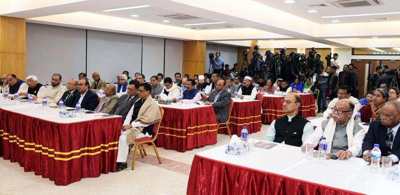 Members of Awami League Advisory Council and Central Working Committee participate in a joint meeting at the party’s Bangabandhu Avenue central office in Dhaka on Saturday (Jan 12).