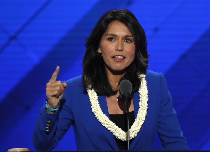 US Representative Tulsi Gabbard (D-HI) delivers a nomination speech for Senator Bernie Sanders on the second day at the Democratic National Convention in Philadelphia, Pennsylvania, U.S. July 26, 2016. REUTERS/File Photo