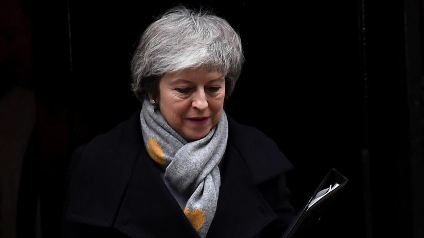 Britain`s Prime Minister Theresa May leaves Downing Street in London, Britain, January 15, 2019. REUTERS