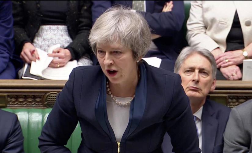 British Prime Minister Theresa May addresses Parliament ahead of the vote on May`s Brexit deal, in London, Britain, January 15, 2019 in this screengrab taken from video. Reuters TV via REUTERS