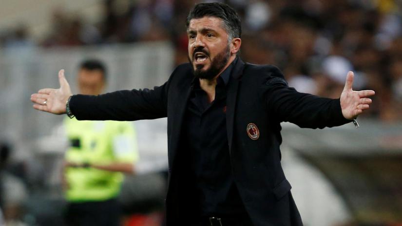 AC Milan coach Gennaro Gattuso reacts against Juventus at King Abdullah Sports City, Jeddah, Saudi Arabia on Jan 16, 2019. REUTERS/File Photo