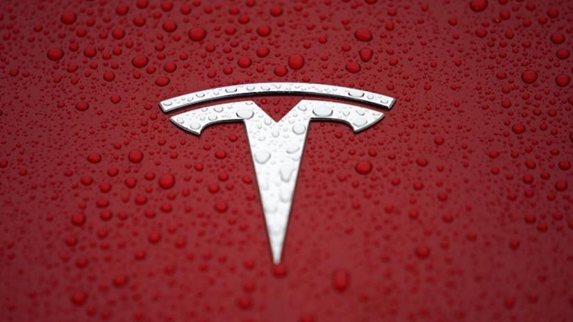 A Tesla logo is seen at a groundbreaking ceremony of Tesla Shanghai Gigafactory in Shanghai, China January 7, 2019. REUTERS/FIle Photo