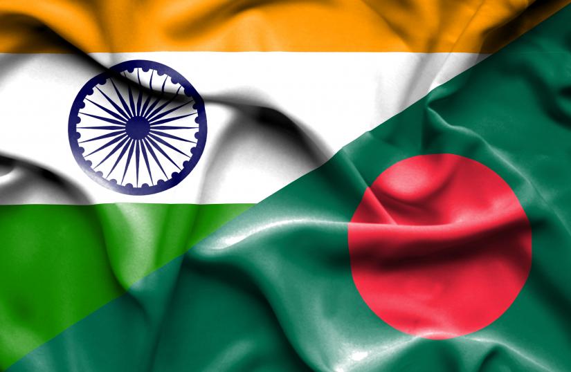 An illustration shows the flags of Bangladesh and India.
