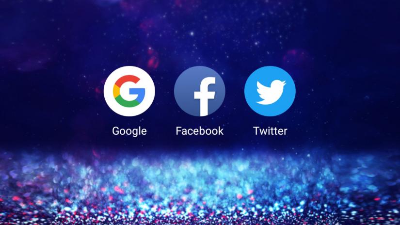 Google, Facebook and Twitter applications are seen on a phone screen, Jan 29, 2019. BANGLATRIBUNE