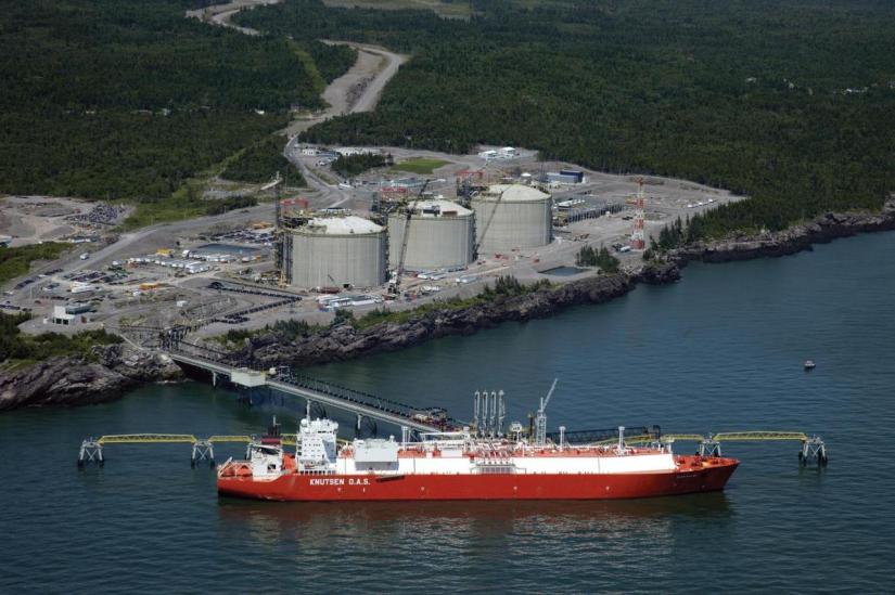 This 2010 handout photo shows an onshore LNG terminal in Canada. REUTERS