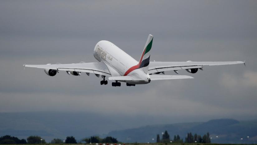 An Emirates Airbus A380-800 aircraft takes off from Manchester Airport in Manchester, Britain. REUTERS/File Photo