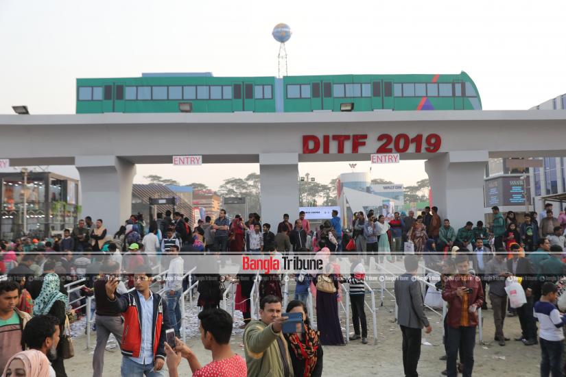 People throng the month-long 24th Dhaka International Trade Fair, which concludes on Saturday (Feb 9). Photo/Sazzad Hossain