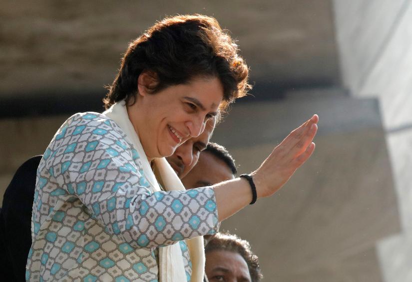 Priyanka Gandhi Vadra, a leader of India`s main opposition Congress party and sister of the party president Rahul Gandhi, waves to her supporters during a roadshow in Lucknow, India, February 11, 2019. REUTERS/File Photo