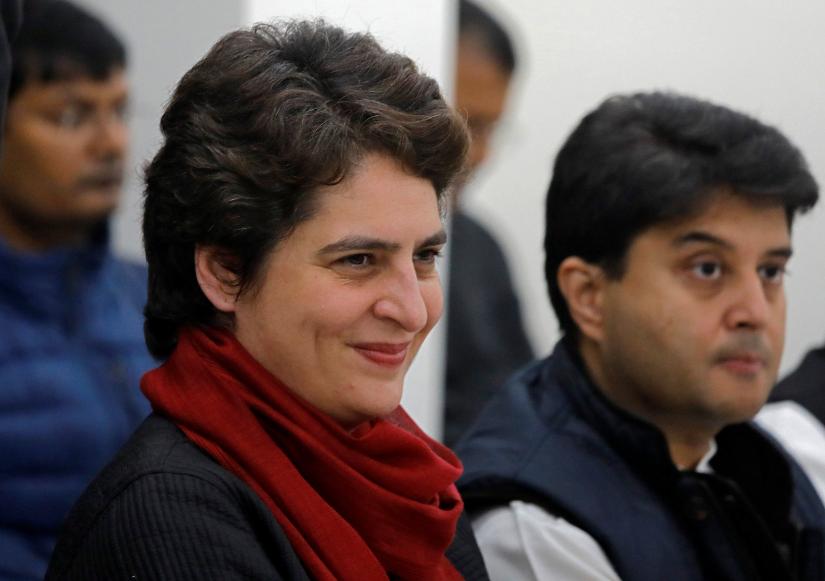 Priyanka Gandhi Vadra, a leader of India`s main opposition Congress party, attends a meeting inside the party`s headquarters in New Delhi, India February 7, 2019. REUTERS
