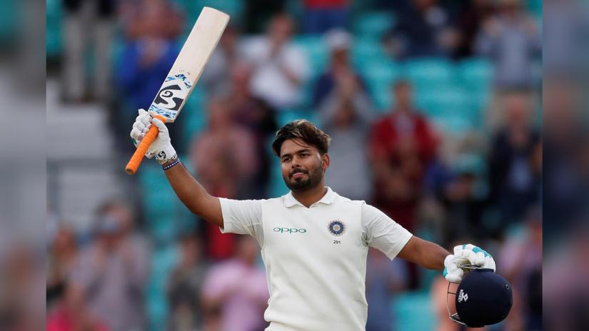 India`s Rishabh Pant celebrates his century against England at Kia Oval, London, Britain on Sept 11, 2018. Reuters/File Photo