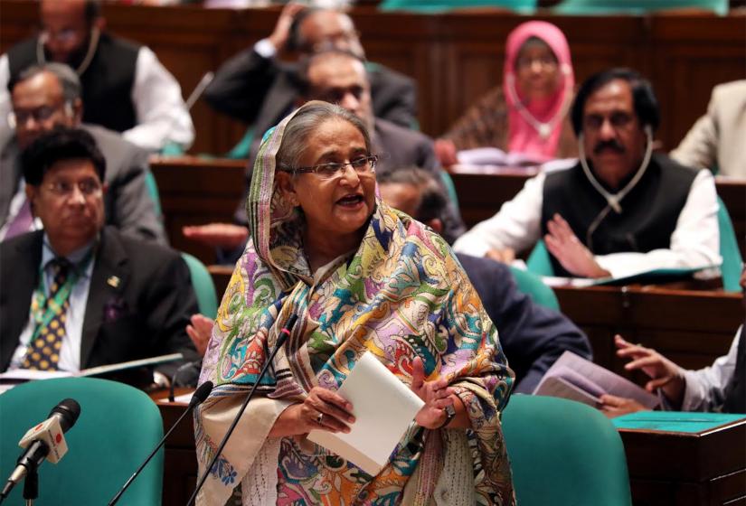 Prime Minister Sheikh Hasina responsing to a query in the House on Feb 13. PHOTO/PMO