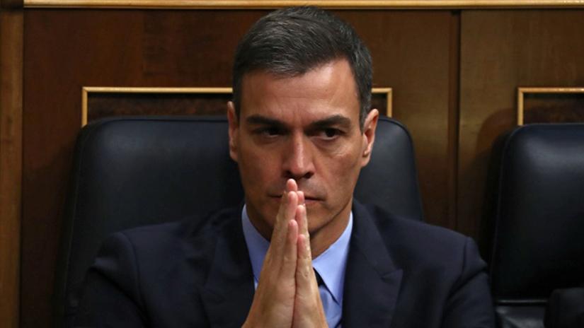 Spain`s Prime Minister Pedro Sanchez attends a session at Parliament in Madrid, Spain, February 13, 2019. REUTERS
