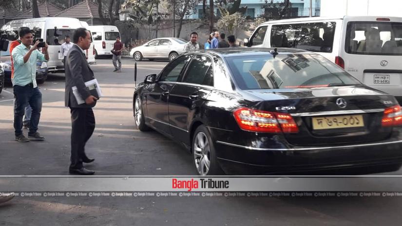 Acting Ambassador of Myanmar in Dhaka Aung Kyaw is seen leaving the Foreign Ministry on Thursday (Feb 14) after meeting Director General of the ministry’s South East Asia wing Md Delwar Hossain.