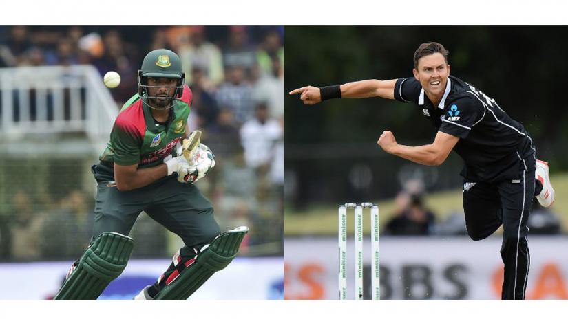Combo photo shows Bangladesh all-rounder Mahmudullah and New Zealand fast bowler Trent Boult. ICC