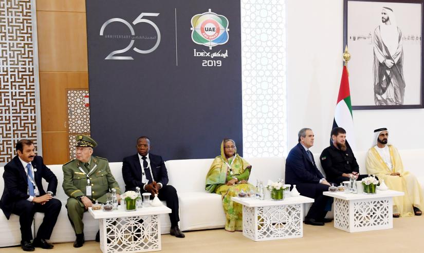 Prime Minister Sheikh Hasina along with other world leaders attends the inauguration ceremony of the International Defence Exhibition (IDEX-2019) at Abu Dhabi National Exhibition Center on Sunday (Feb 17). FILE PHOTO